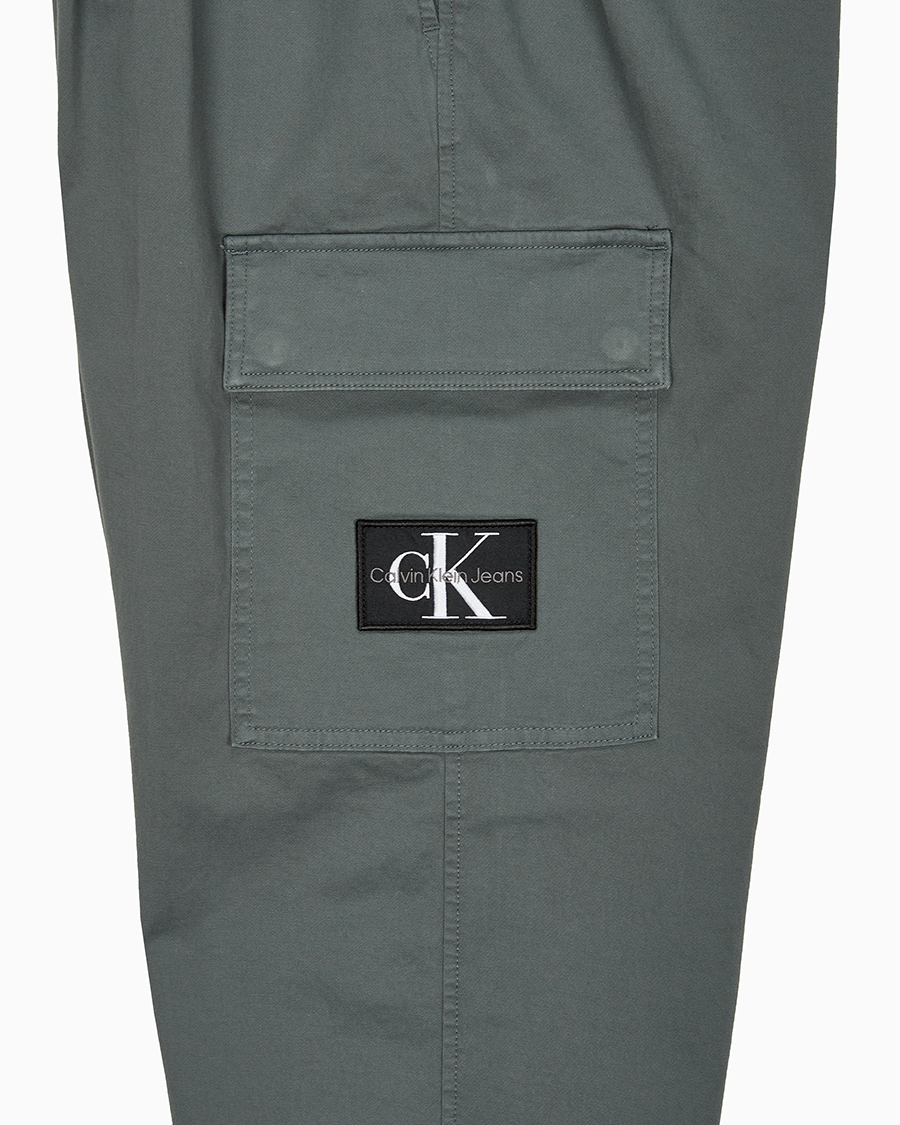 Calvin Klein Man Dark Gray Regular Fit Straight Cargo Pants